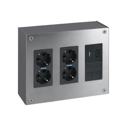 Simon 500 Cima | Aluminium Surface Wall Box | Schuko sockets | Simon