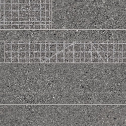 Grainstone Listelli Sfalsati Dark | Ceramic mosaics | EMILGROUP