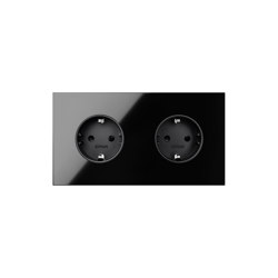 Simon 100 | Kit Double Socket Black Schuko | Sockets | Simon