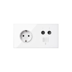 Simon 100 | Kit Socket Schuko + R-TV+SAT + RJ45 | Multimedia ports | Simon