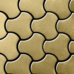 Ubiquity Titanium Gold Brushed Tiles | Metal mosaics | Alloy